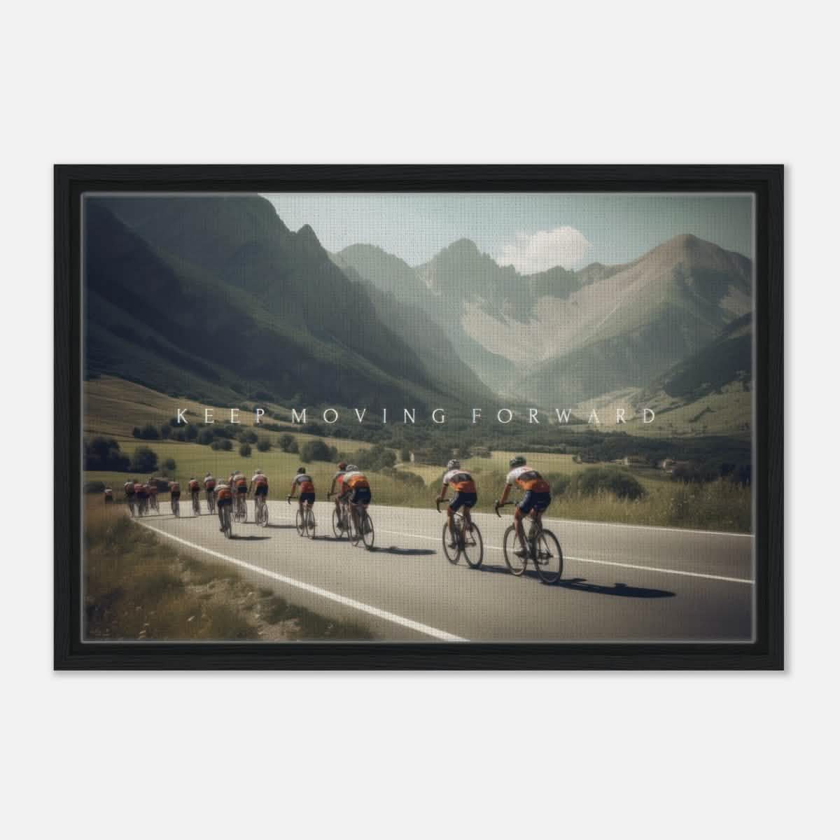 Da Vinci Motivational Wall Art | Keep Moving - Framed Canvas - 40x60 cm / 16x24″ - Black frame