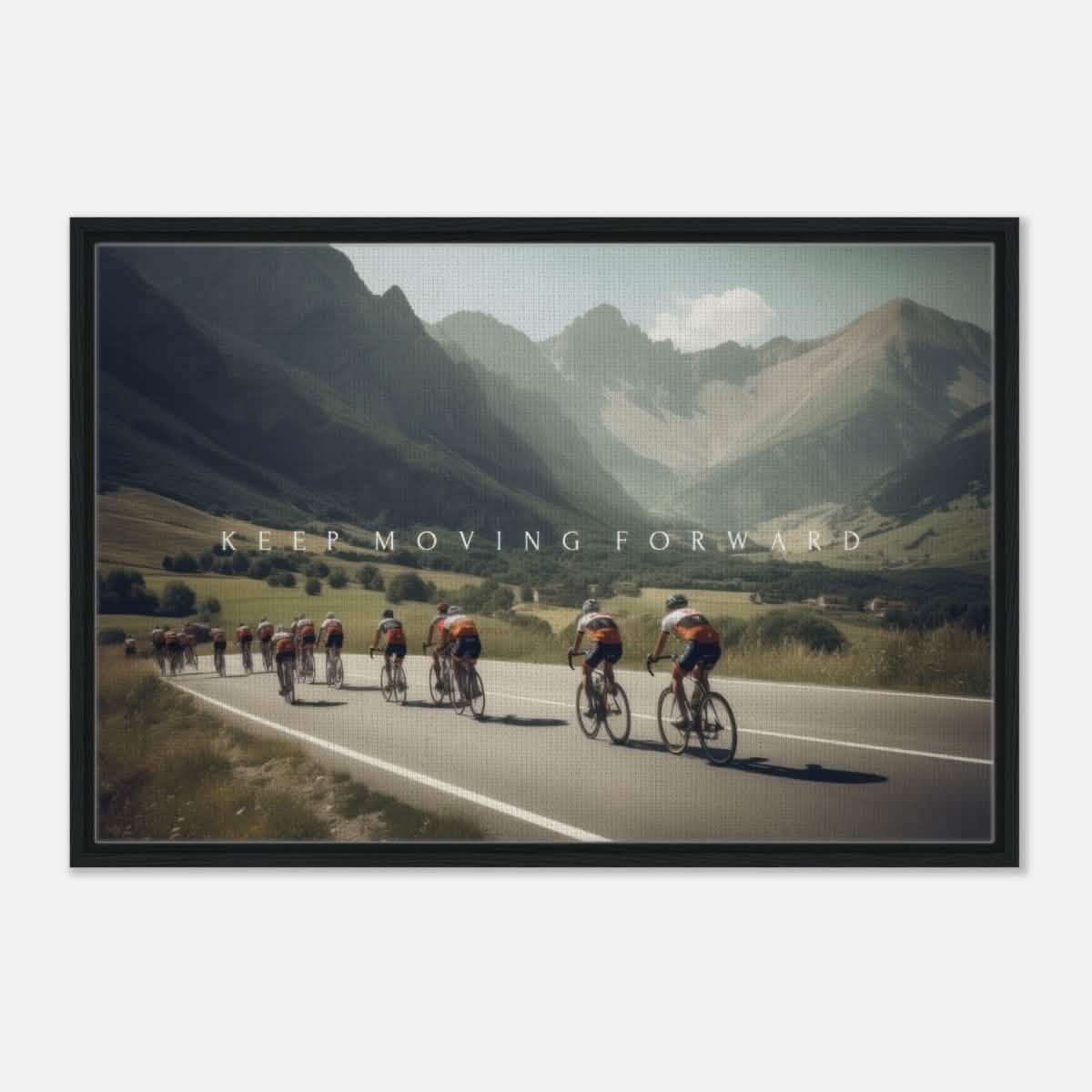 Da Vinci Motivational Wall Art | Keep Moving - Framed Canvas - 60x90 cm / 24x36″ - Black frame