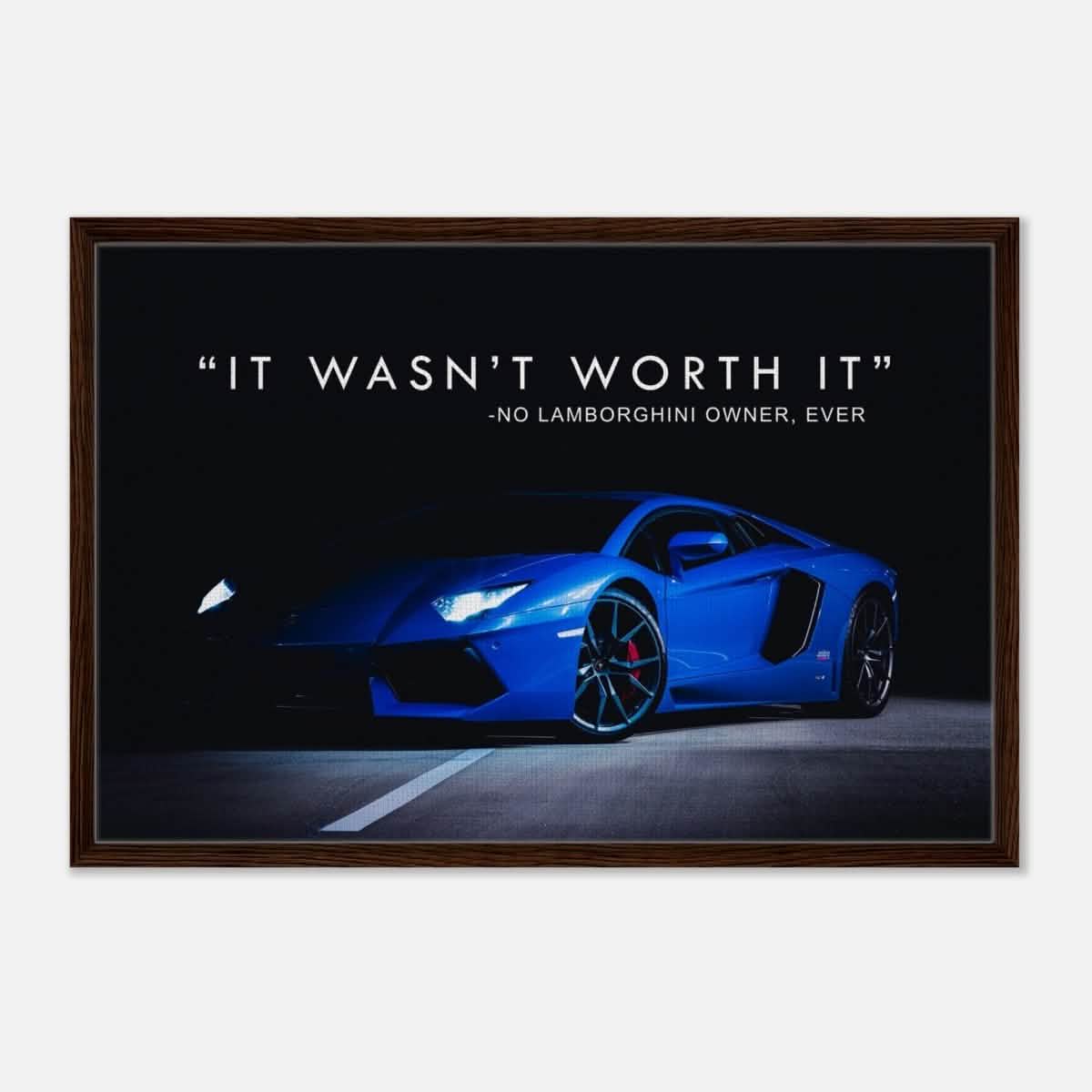 Da Vinci Motivational Wall art | Lamborghini - Framed Canvas - 60x90 cm / 24x36″ - Dark wood frame