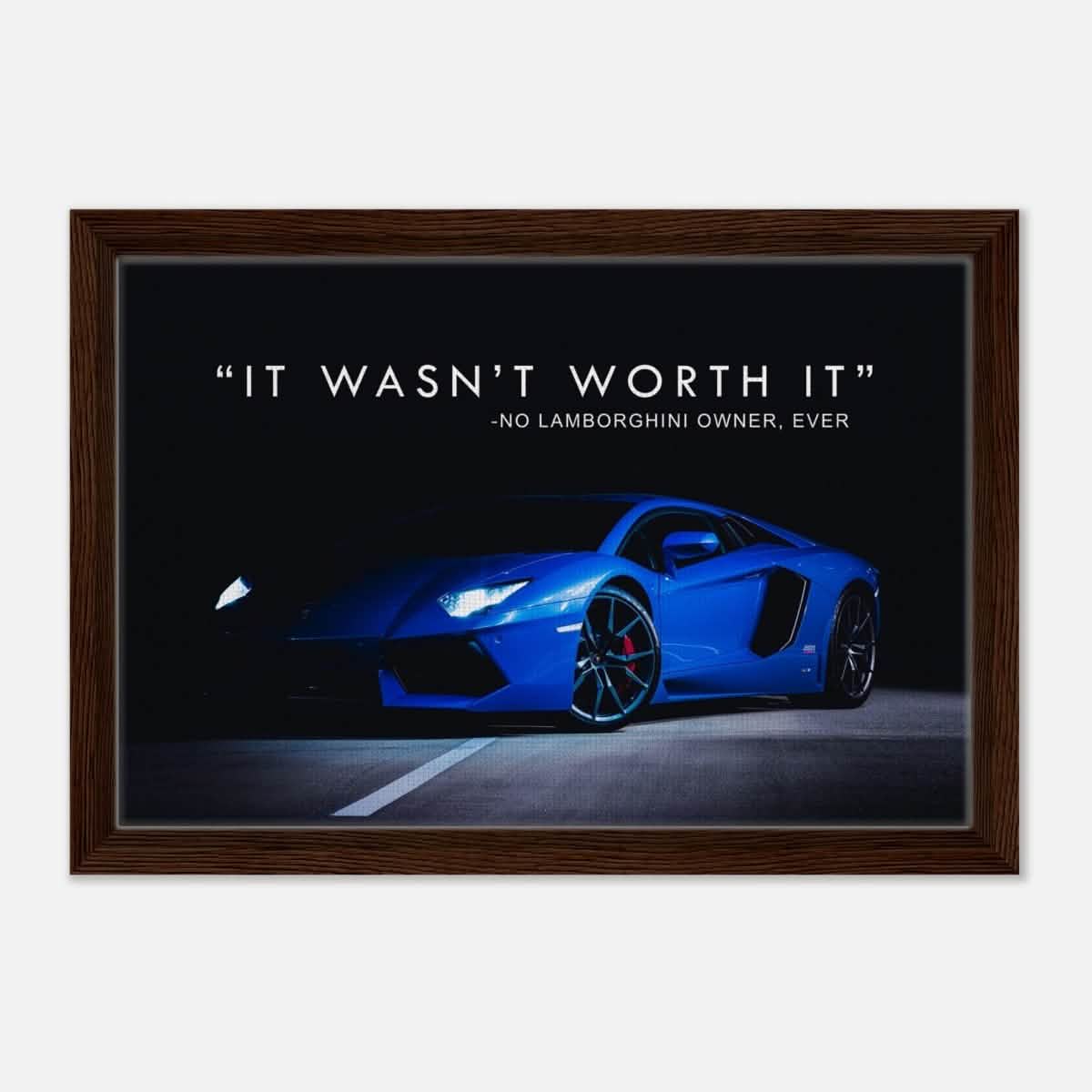 Da Vinci Motivational Wall art | Lamborghini - Framed Canvas - 30x45 cm / 12x18″ - Dark wood frame