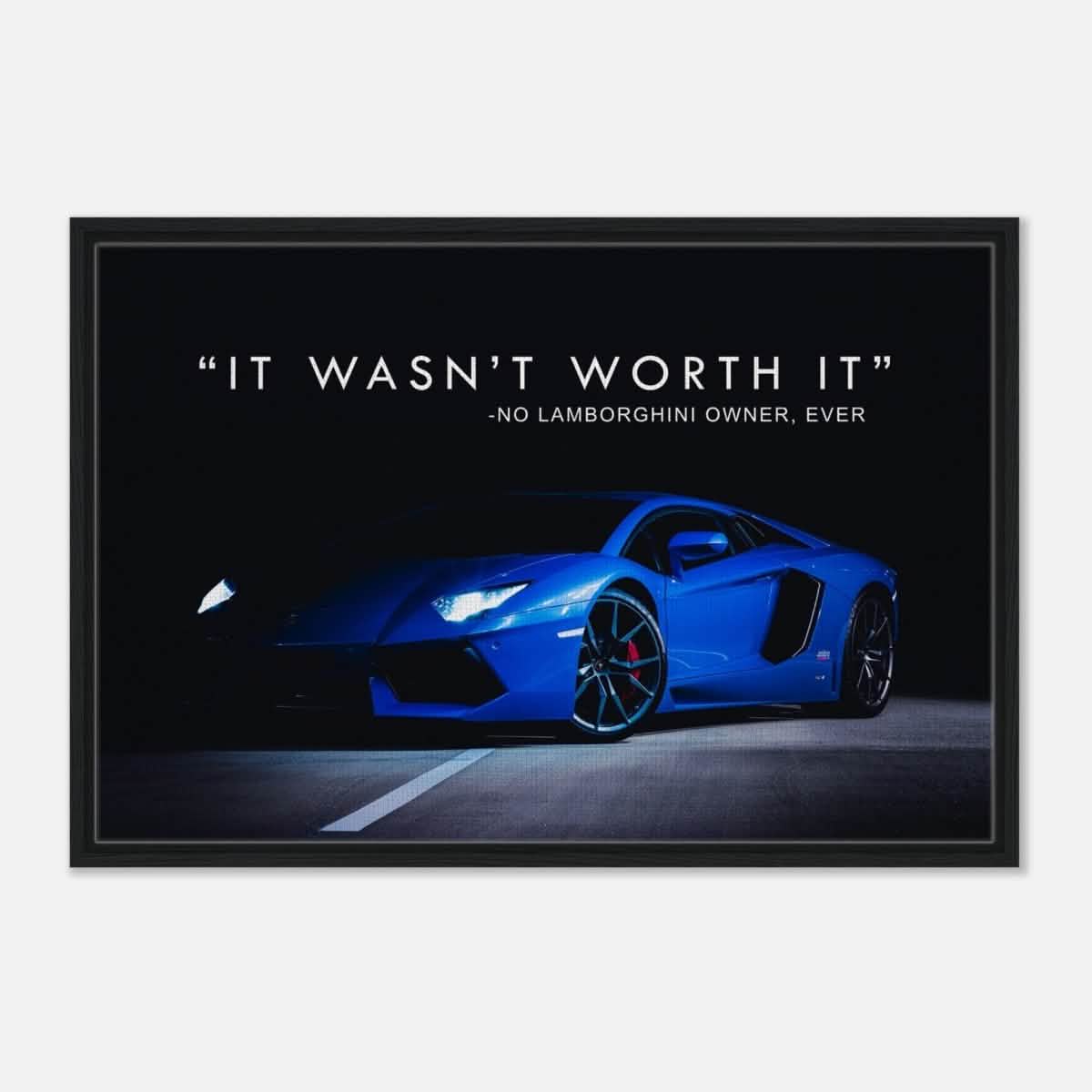 Da Vinci Motivational Wall art | Lamborghini - Framed Canvas - 60x90 cm / 24x36″ - Black frame