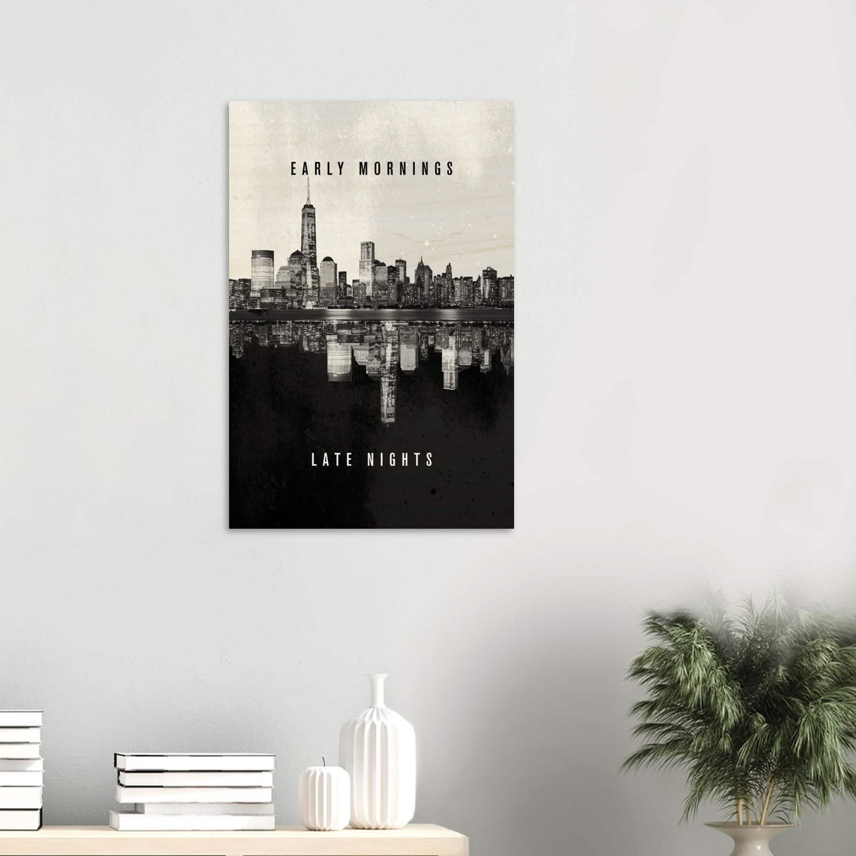 Da Vinci Motivational Wall Art | Late Nights - Wood Prints - 50x75 cm / 20x30″ - 20 mm