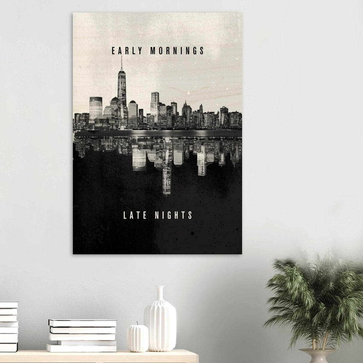 Da Vinci Motivational Wall Art | Late Nights - Wood Prints - 70x100 cm / 28x40″ - 20 mm