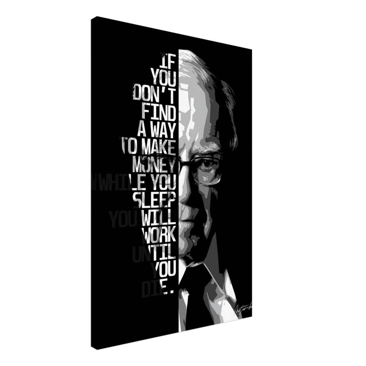 Da Vinci Motivational Wall art | Make Money | Warren Buffett - Canvas - 60x90 cm / 24x36″ - Thick