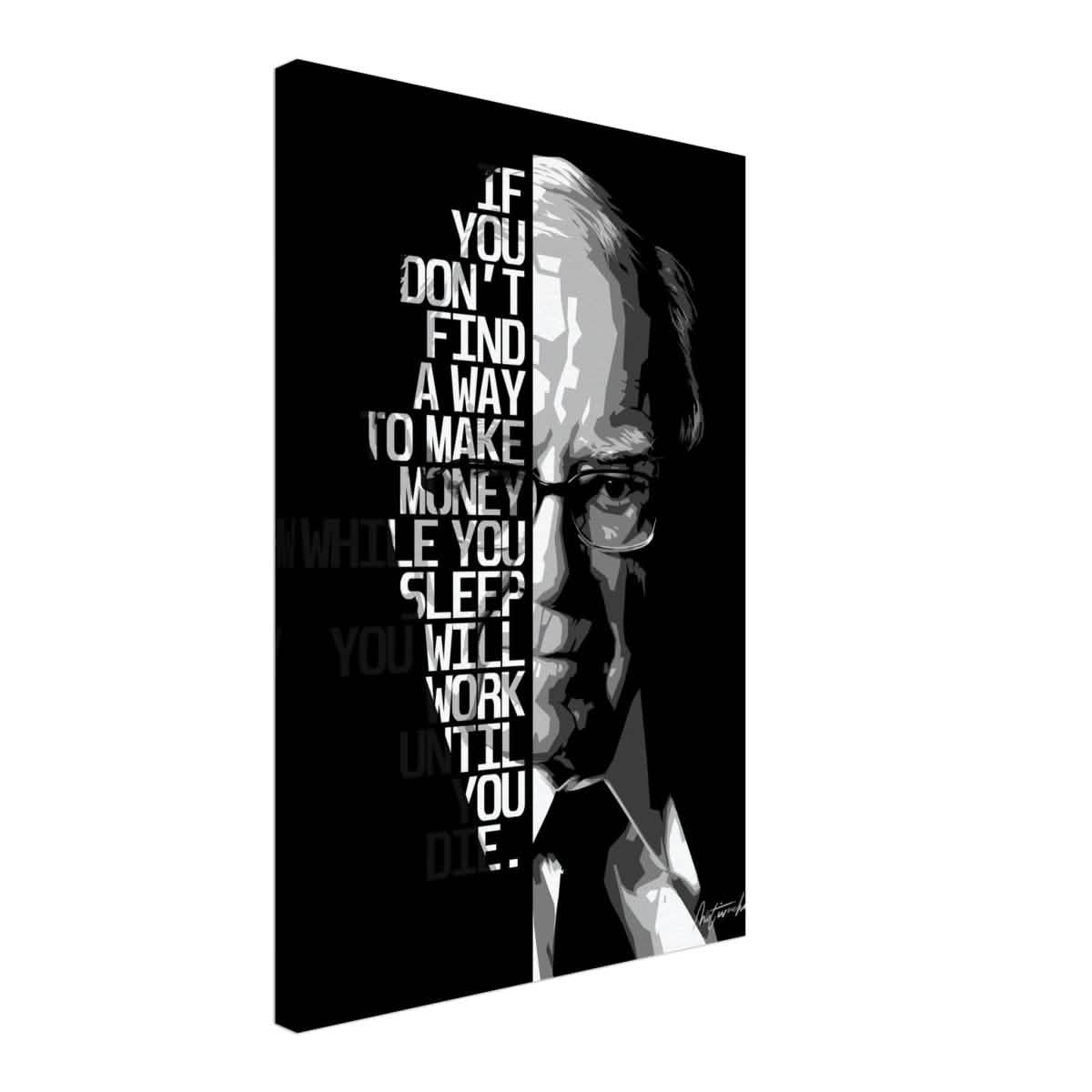 Da Vinci Motivational Wall art | Make Money | Warren Buffett - Canvas - 40x60 cm / 16x24″ - Slim
