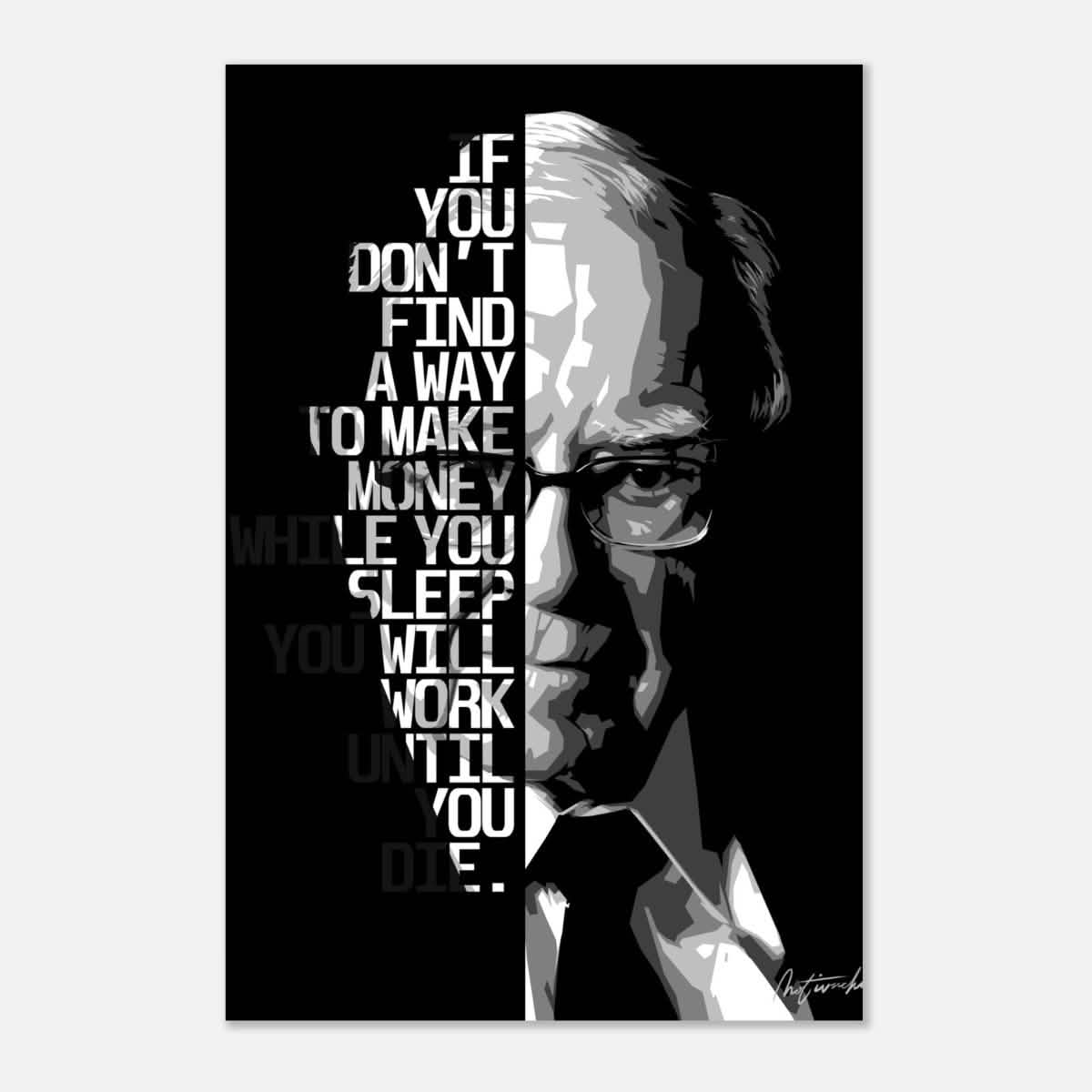 Da Vinci Motivational Wall art | Make Money | Warren Buffett - Aluminum Print - 60x90 cm / 24x36″ -