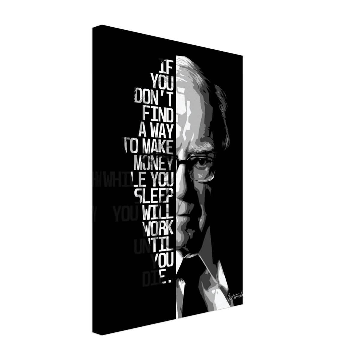 Da Vinci Motivational Wall art | Make Money | Warren Buffett - Canvas - 30x45 cm / 12x18″ - Slim