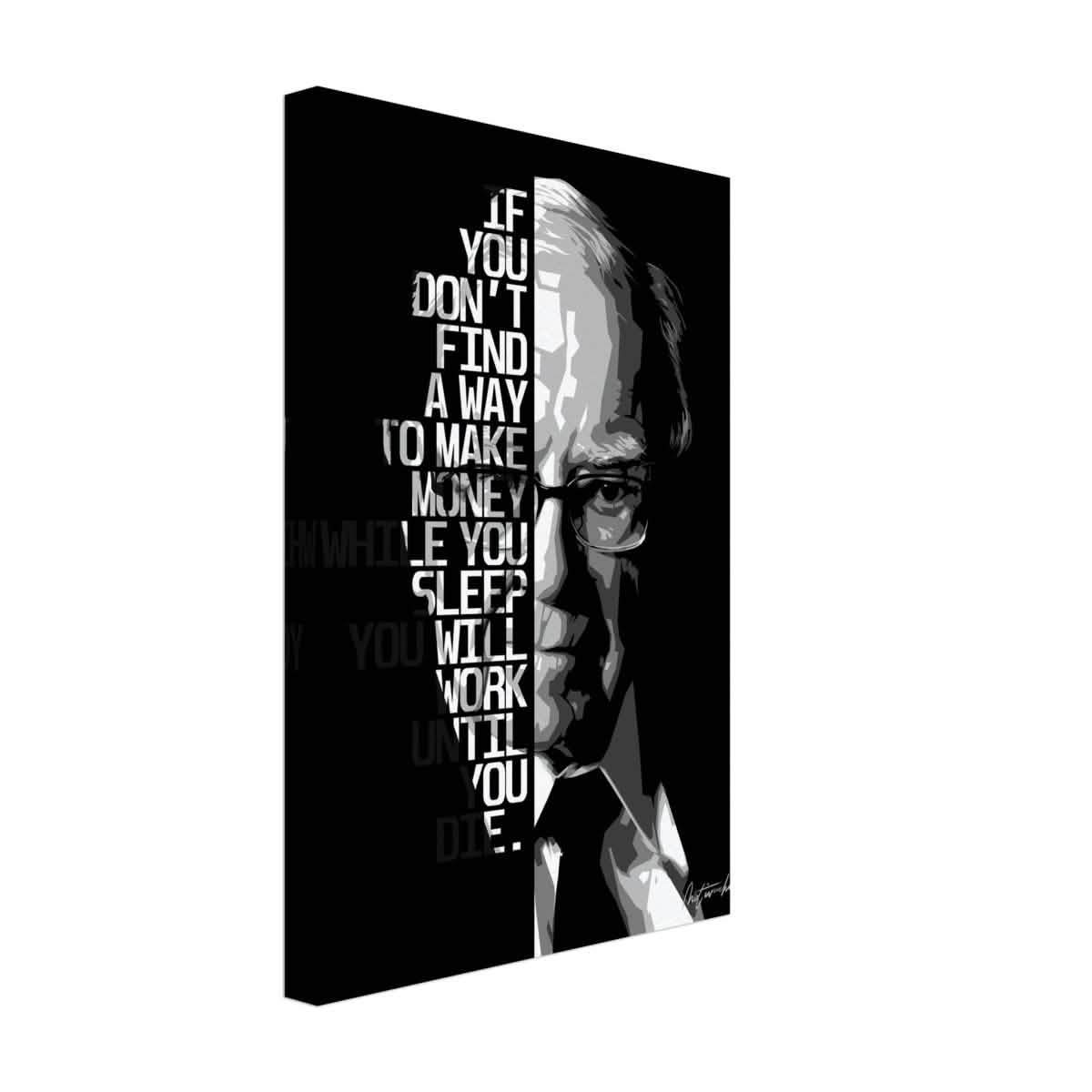 Da Vinci Motivational Wall art | Make Money | Warren Buffett - Canvas - 30x45 cm / 12x18″ - Thick