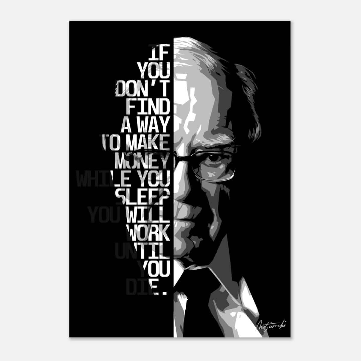 Da Vinci Motivational Wall art | Make Money | Warren Buffett - Aluminum Print - 70x100 cm / 28x40″ -