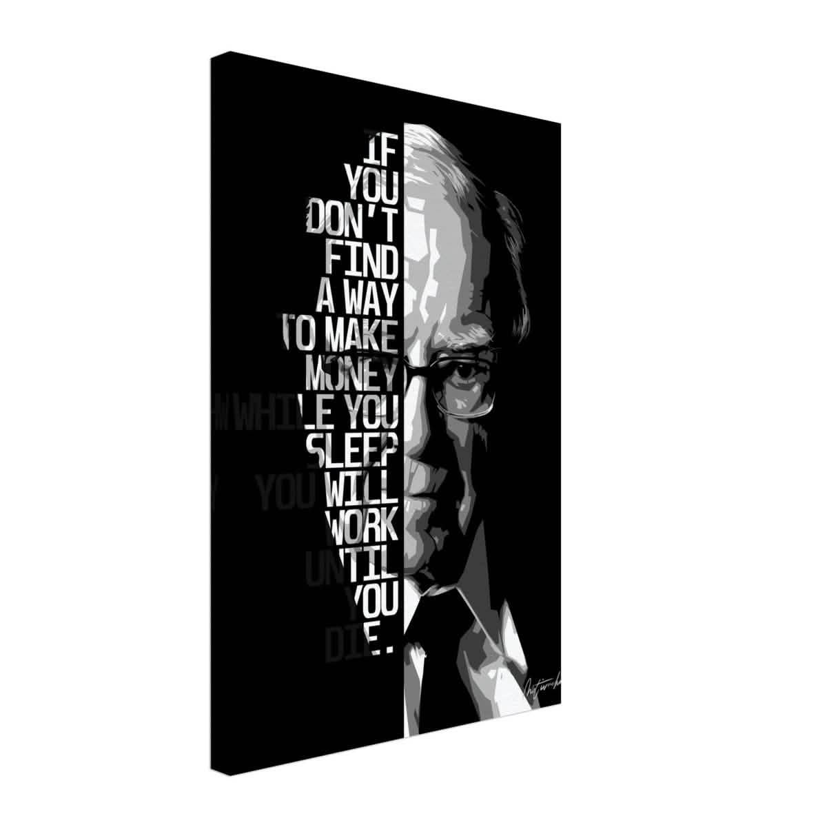 Da Vinci Motivational Wall art | Make Money | Warren Buffett - Canvas - 40x60 cm / 16x24″ - Thick