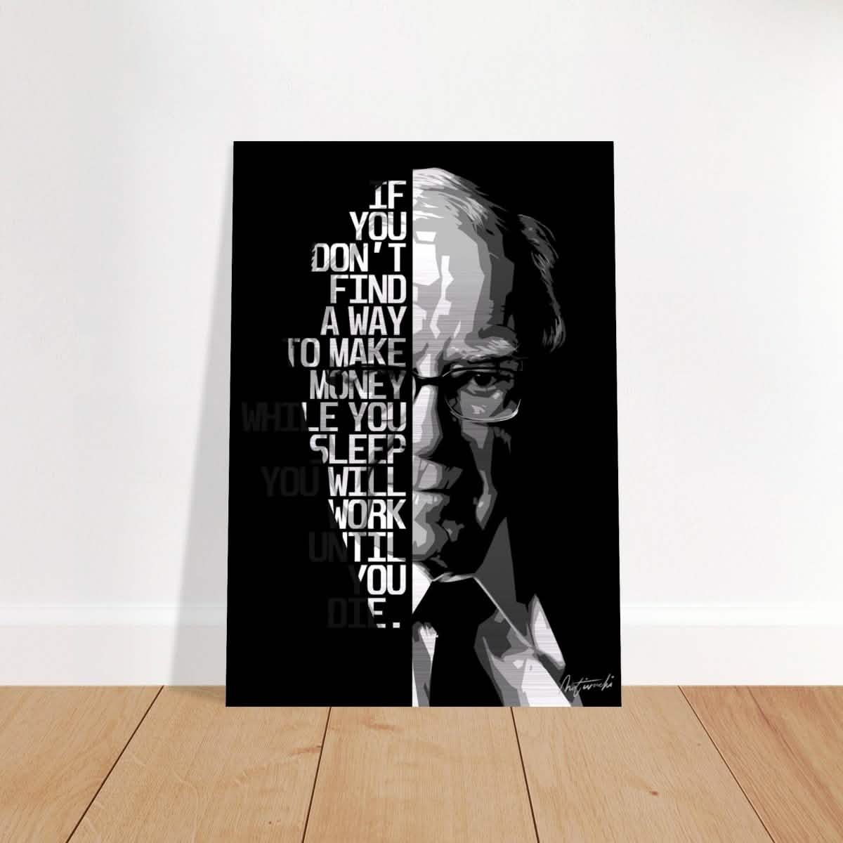 Da Vinci Motivational Wall art | Make Money | Warren Buffett - Brushed Aluminum Print - 70x100 cm / 28x40″ -