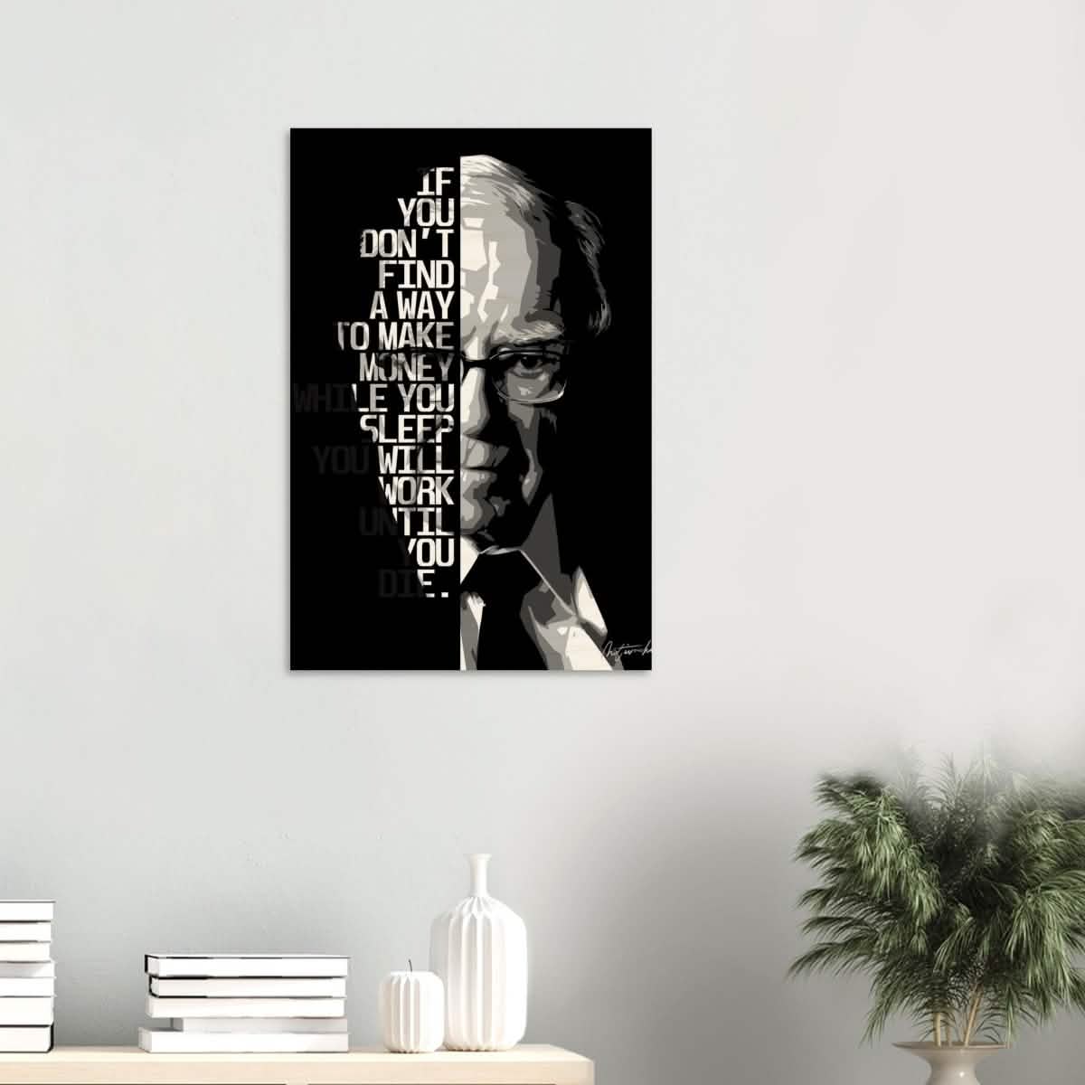 Da Vinci Motivational Wall art | Make Money | Warren Buffett - Wood Prints - 50x75 cm / 20x30″ - 20 mm