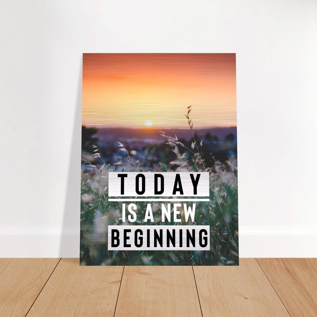 Da Vinci Motivational Wall Art | New Beginning - Brushed Aluminum Print - 30x40 cm / 12x16″ -