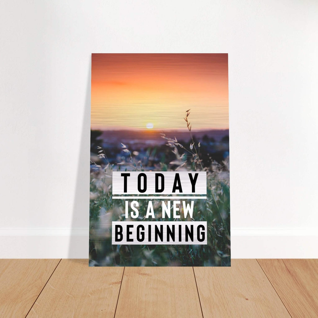 Da Vinci Motivational Wall Art | New Beginning - Brushed Aluminum Print - 50x75 cm / 20x30″ -