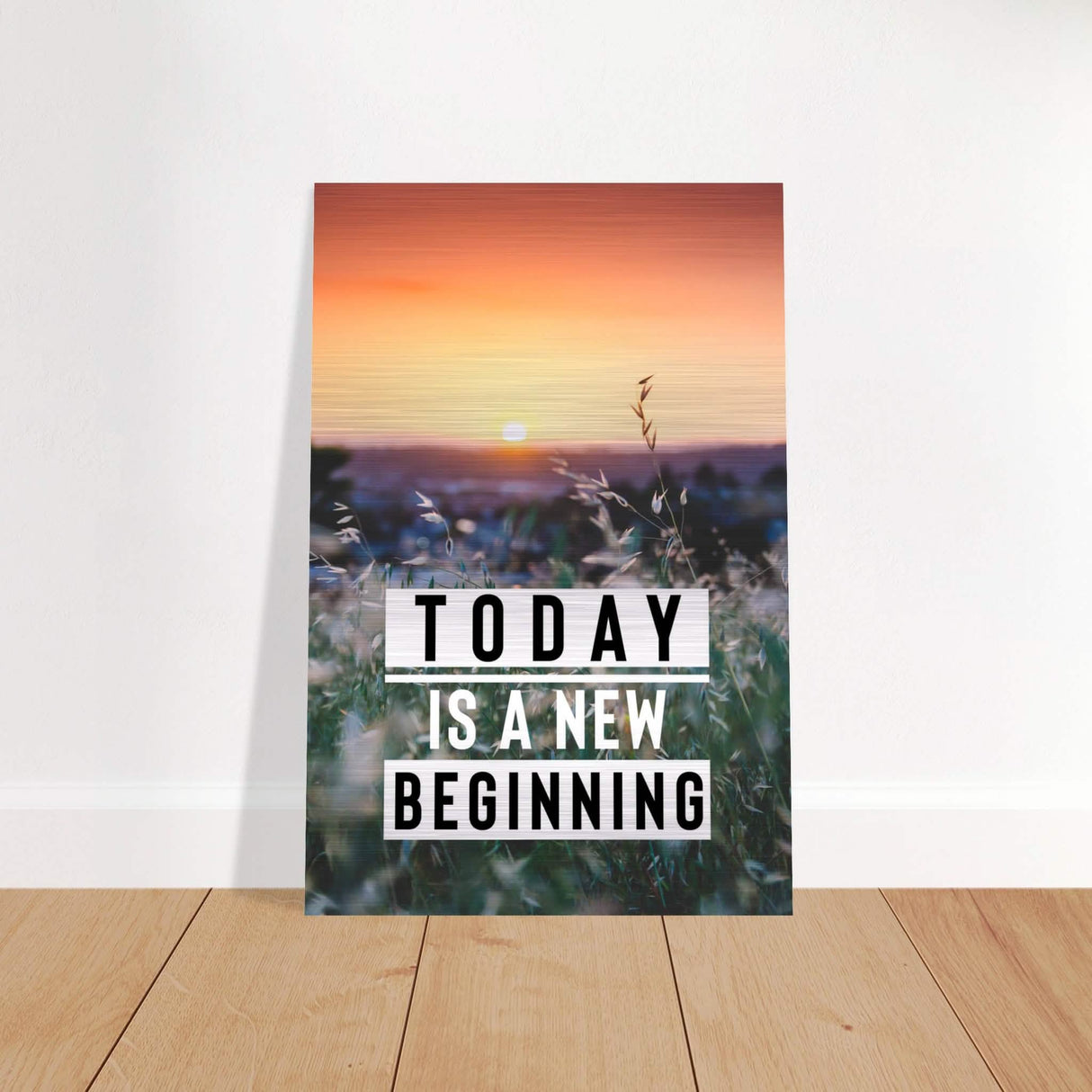 Da Vinci Motivational Wall Art | New Beginning - Brushed Aluminum Print - 30x45 cm / 12x18″ -