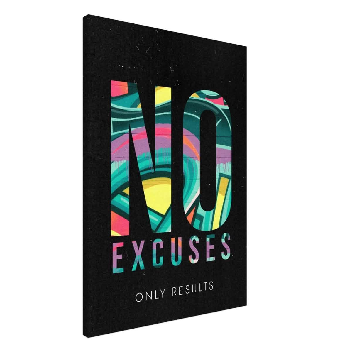 Da Vinci Motivational Wall art | No Excuses - Canvas - 70x100 cm / 28x40″ - Thick
