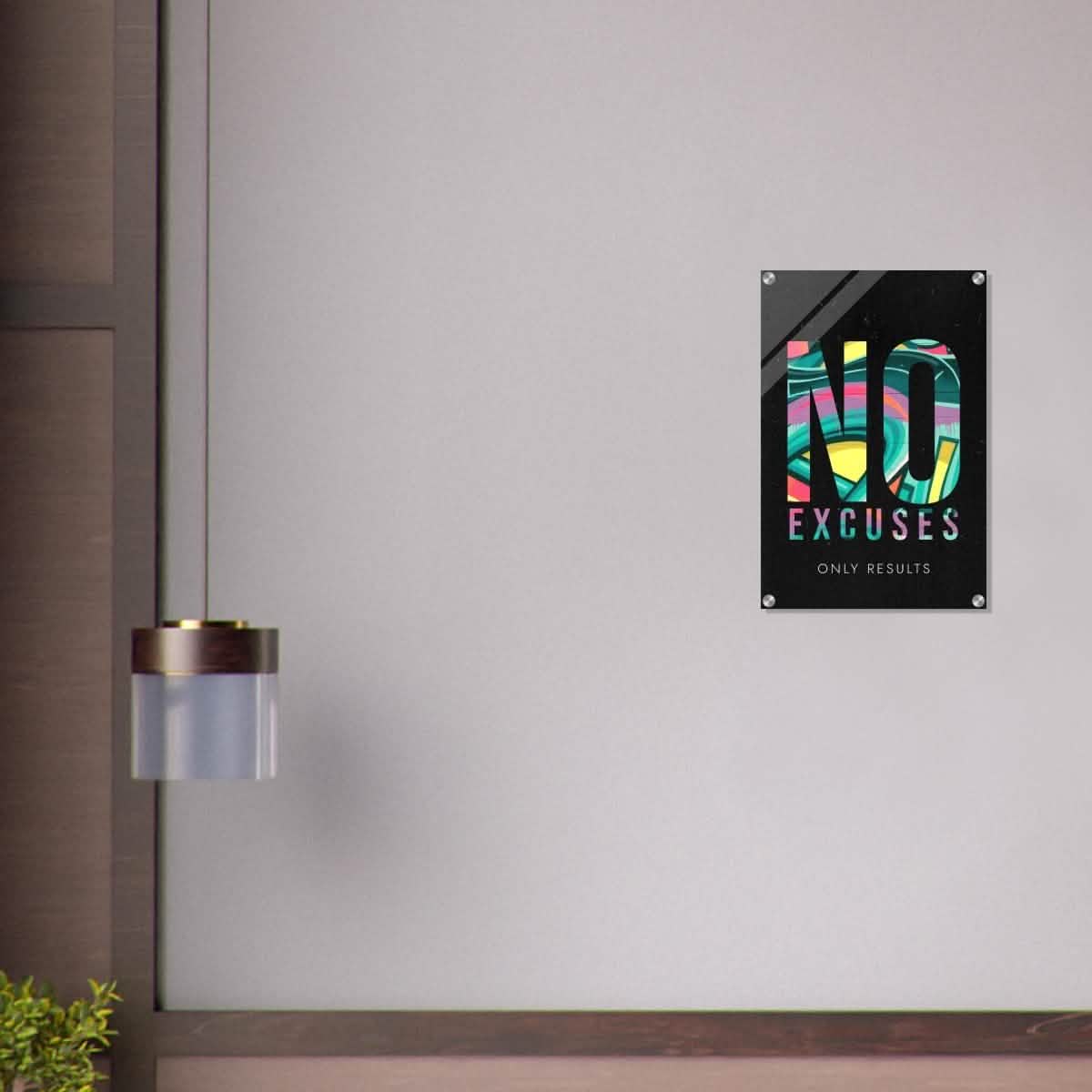 Da Vinci Motivational Wall art | No Excuses - Acrylic Print - 40x60 cm / 16x24″ -