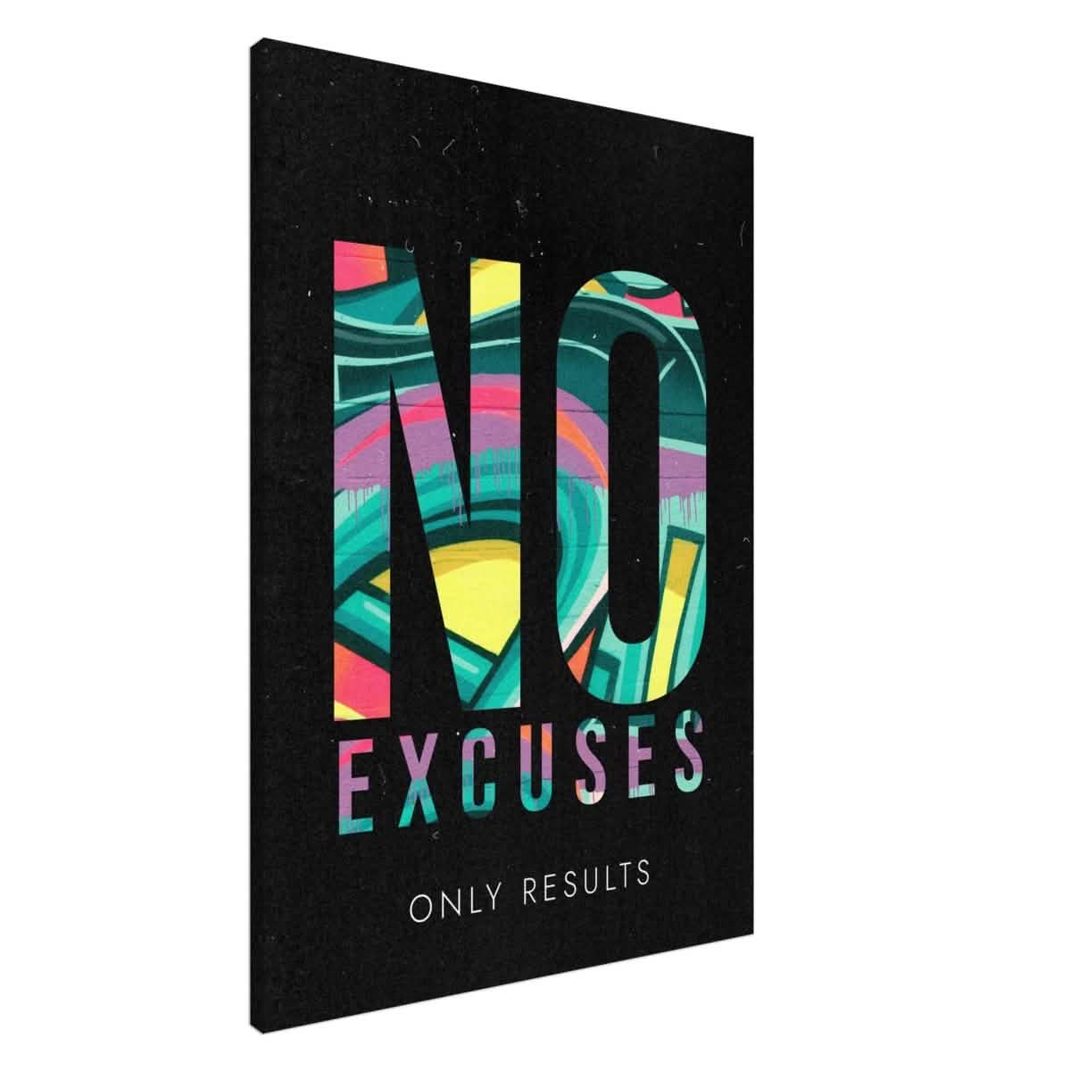 Da Vinci Motivational Wall art | No Excuses - Canvas - 70x100 cm / 28x40″ - Slim