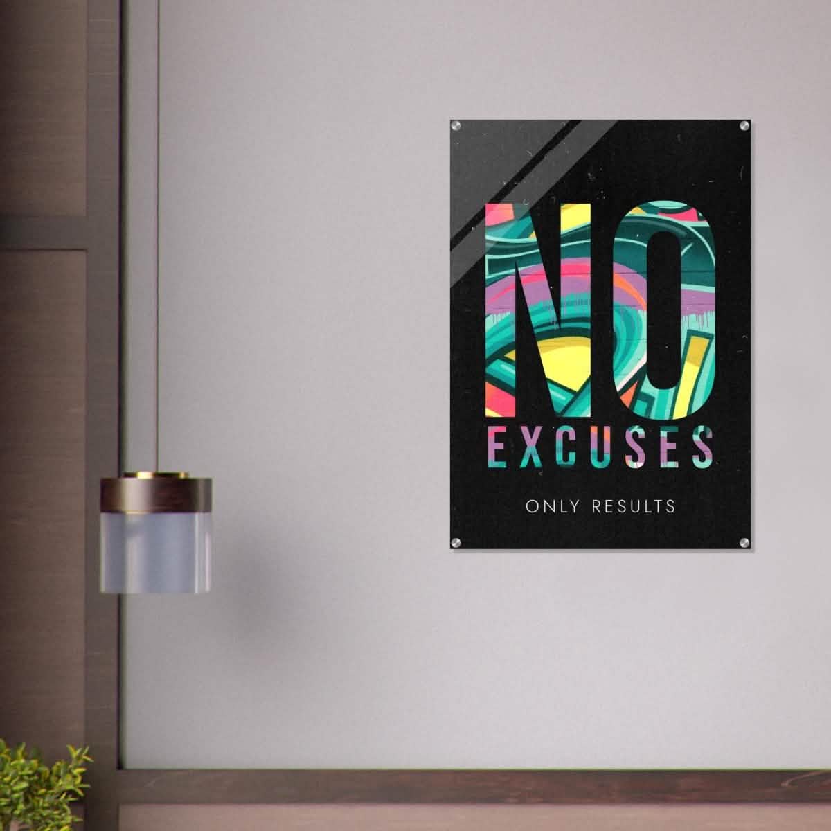 Da Vinci Motivational Wall art | No Excuses - Acrylic Print - 70x100 cm / 28x40″ -