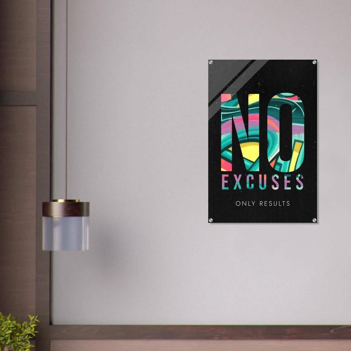 Da Vinci Motivational Wall art | No Excuses - Acrylic Print - 60x90 cm / 24x36″ -