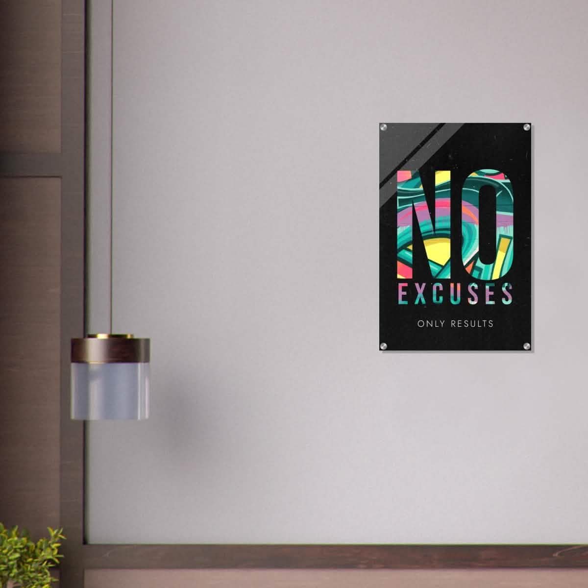 Da Vinci Motivational Wall art | No Excuses - Acrylic Print - 50x75 cm / 20x30″ -