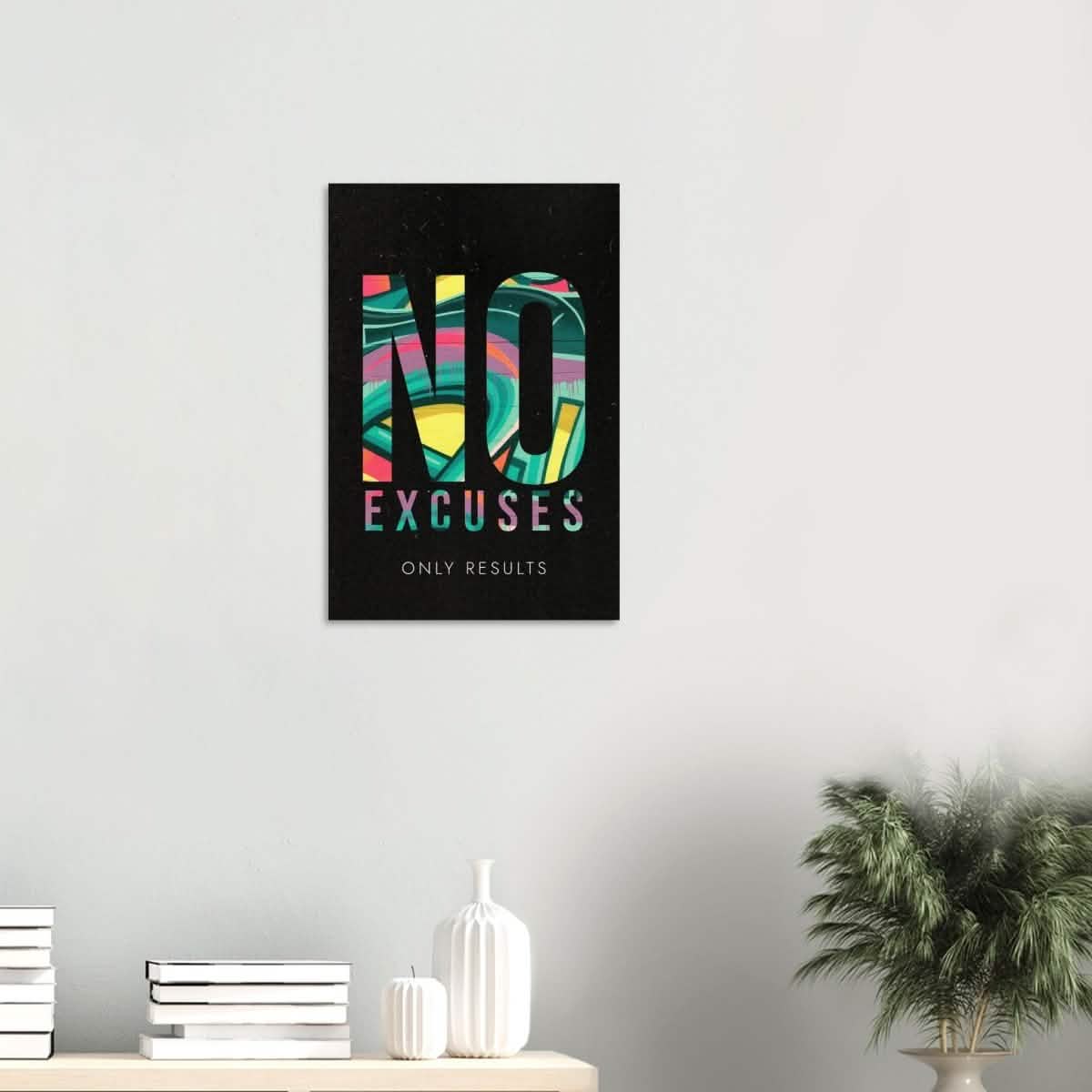 Da Vinci Motivational Wall art | No Excuses - Wood Prints - 40x60 cm / 16x24″ - 20 mm