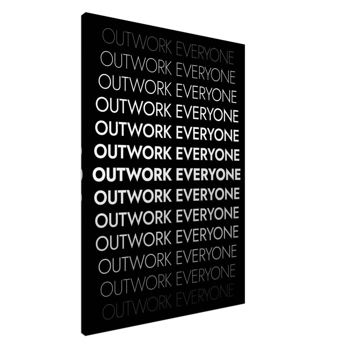 Da Vinci Motivational Wall art | Outwork Everyone - Canvas - 70x100 cm / 28x40″ - Slim
