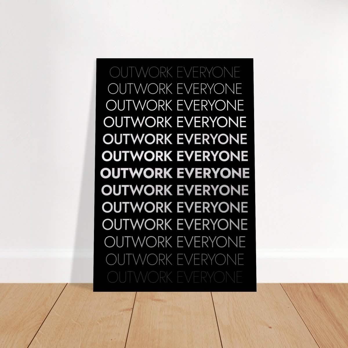 Da Vinci Motivational Wall art | Outwork Everyone - Brushed Aluminum Print - 70x100 cm / 28x40″ -