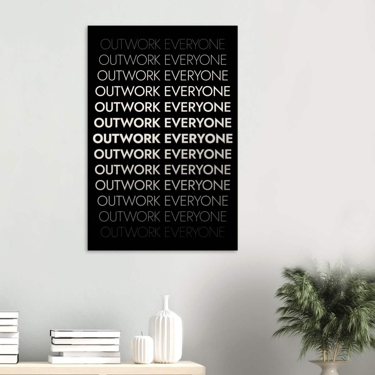 Da Vinci Motivational Wall art | Outwork Everyone - Wood Prints - 60x90 cm / 24x36″ - 10 mm
