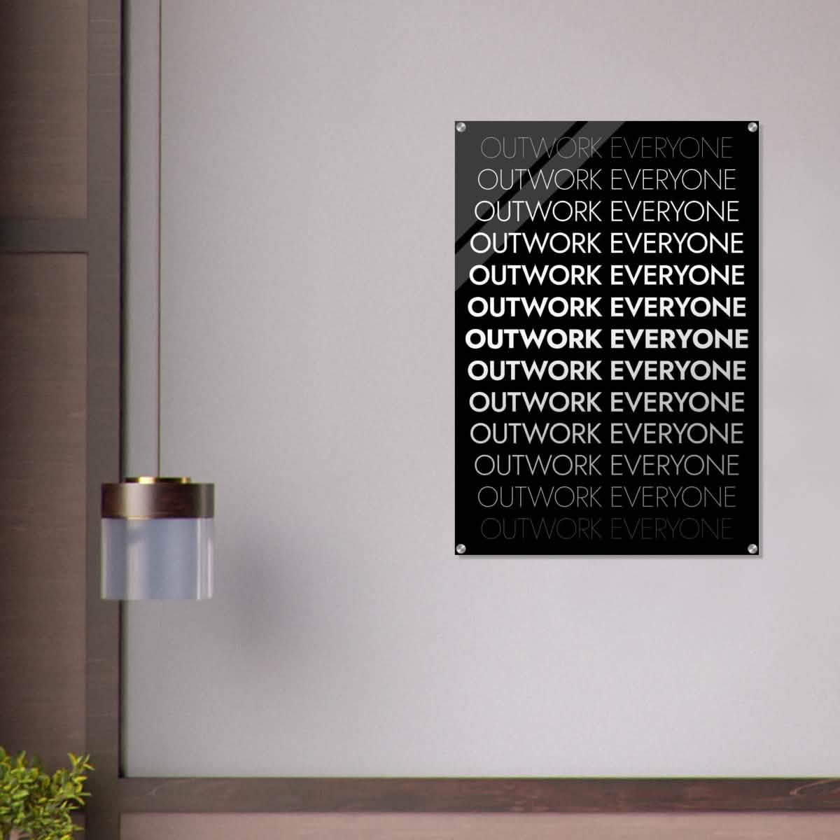 Da Vinci Motivational Wall art | Outwork Everyone - Acrylic Print - 70x100 cm / 28x40″ -
