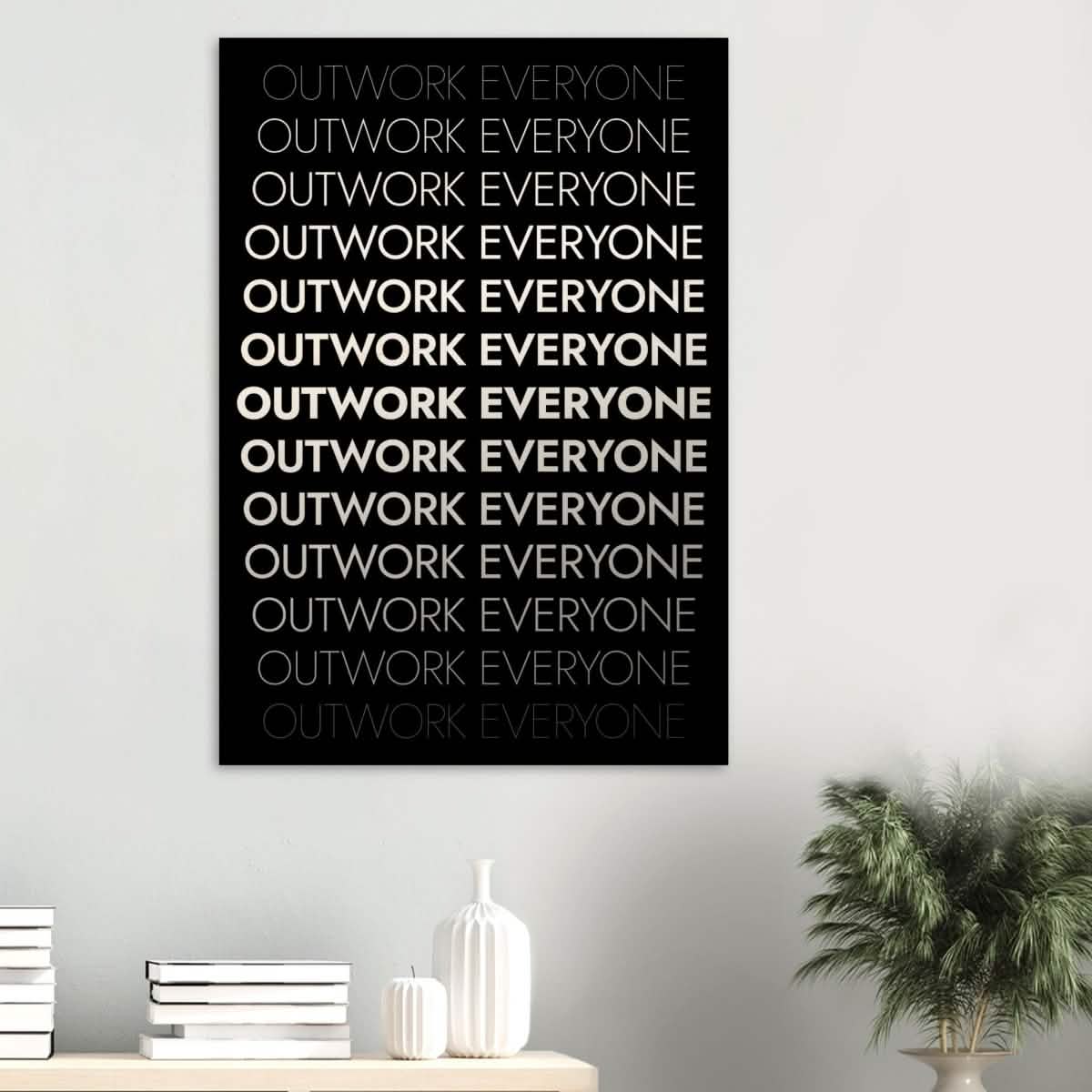 Da Vinci Motivational Wall art | Outwork Everyone - Wood Prints - 70x100 cm / 28x40″ - 10 mm