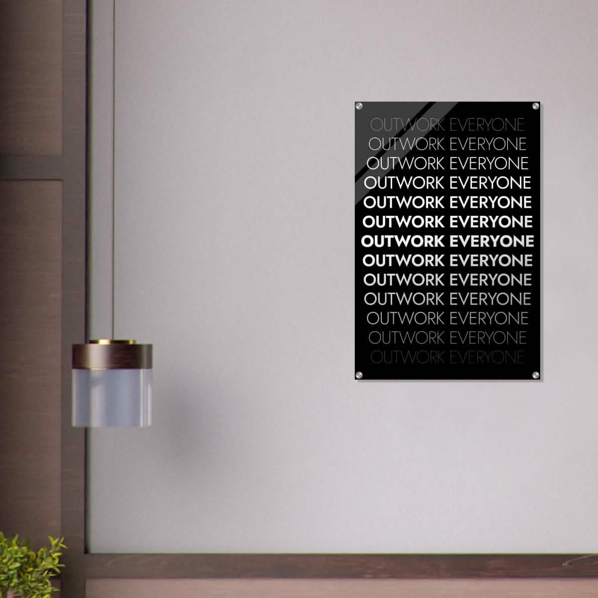 Da Vinci Motivational Wall art | Outwork Everyone - Acrylic Print - 60x90 cm / 24x36″ -