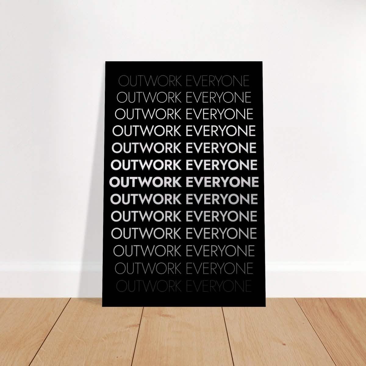 Da Vinci Motivational Wall art | Outwork Everyone - Brushed Aluminum Print - 60x90 cm / 24x36″ -