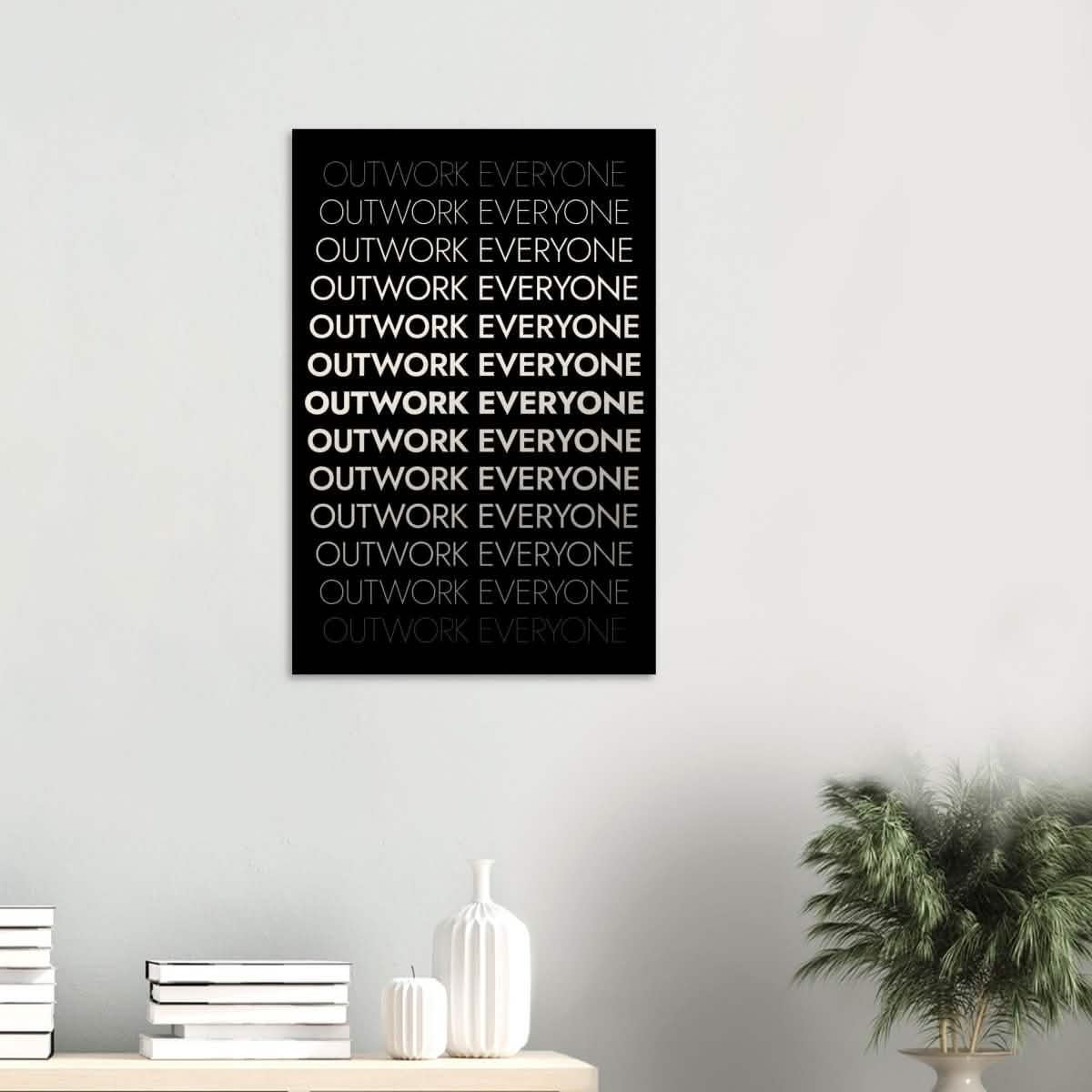 Da Vinci Motivational Wall art | Outwork Everyone - Wood Prints - 50x75 cm / 20x30″ - 10 mm
