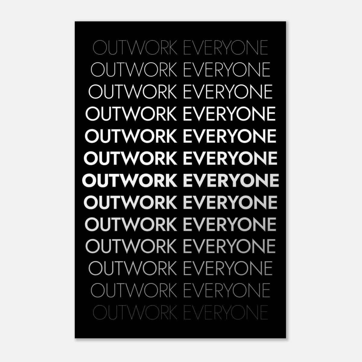 Da Vinci Motivational Wall art | Outwork Everyone - Aluminum Print - 40x60 cm / 16x24″ -