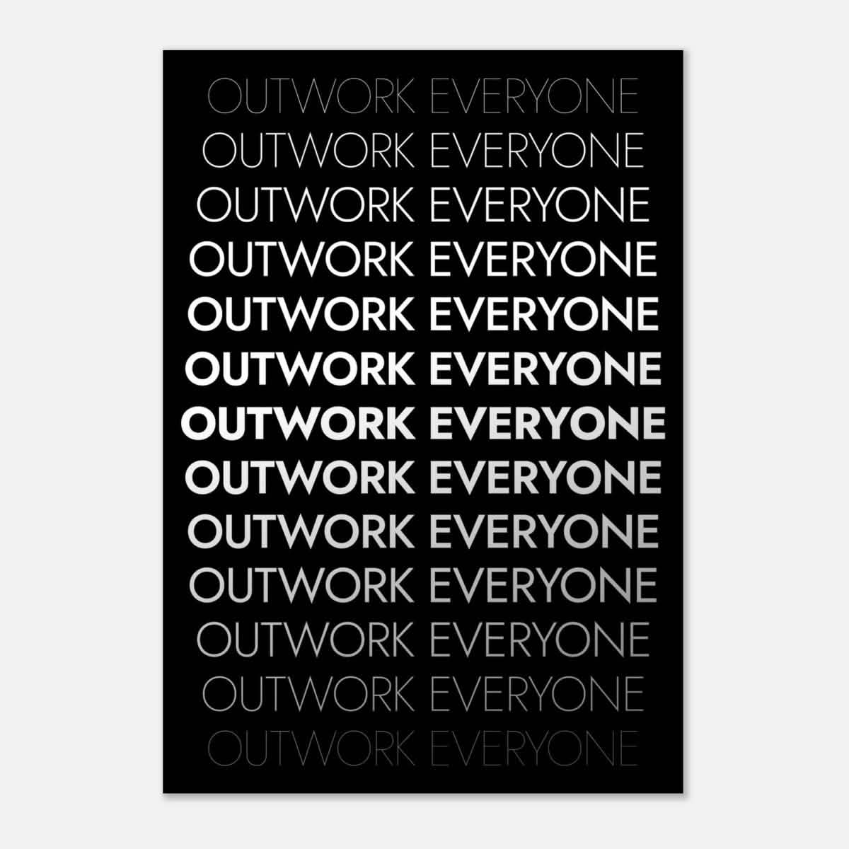 Da Vinci Motivational Wall art | Outwork Everyone - Aluminum Print - 70x100 cm / 28x40″ -