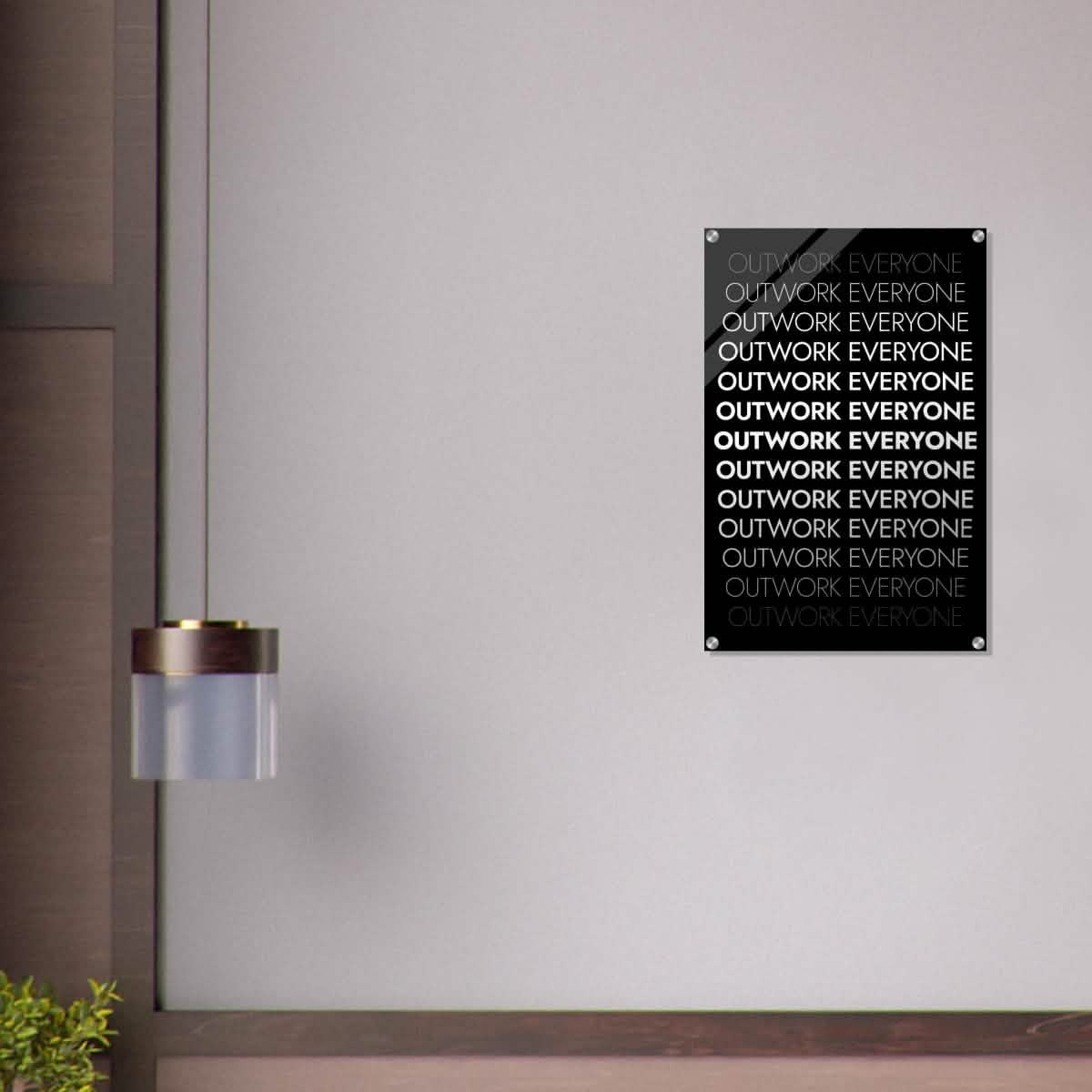 Da Vinci Motivational Wall art | Outwork Everyone - Acrylic Print - 50x75 cm / 20x30″ -