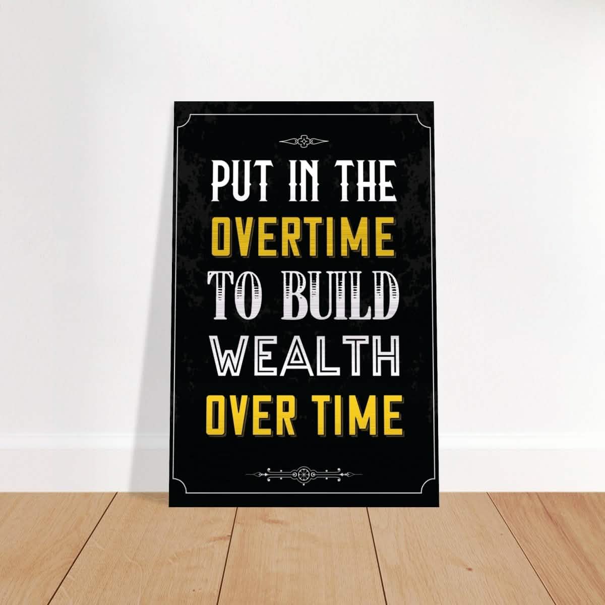 Da Vinci Motivational Wall art | Overtime - Brushed Aluminum Print - 30x45 cm / 12x18″ -