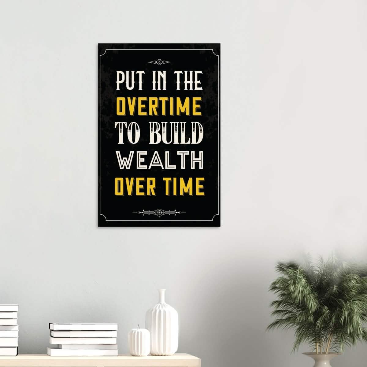 Da Vinci Motivational Wall art | Overtime - Wood Prints - 50x75 cm / 20x30″ - 10 mm