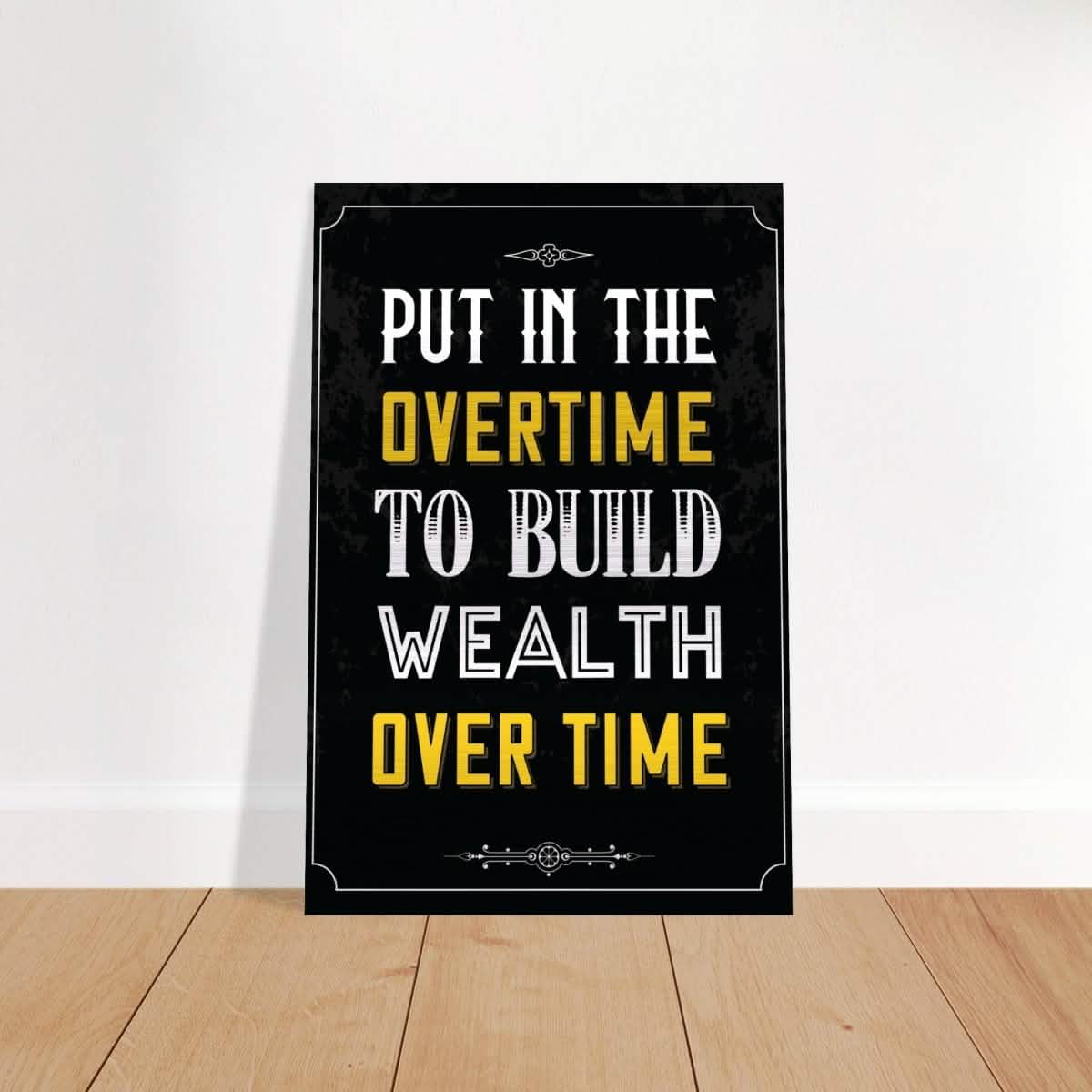 Da Vinci Motivational Wall art | Overtime - Brushed Aluminum Print - 60x90 cm / 24x36″ -