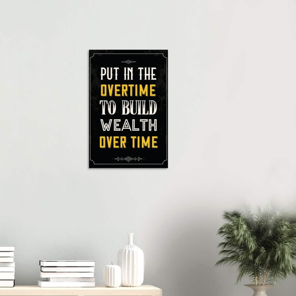 Da Vinci Motivational Wall art | Overtime - Wood Prints - 40x60 cm / 16x24″ - 10 mm