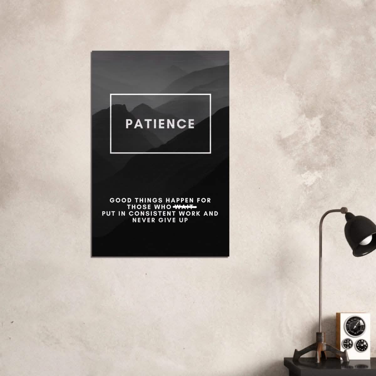 Da Vinci Motivational Wall Art | Patience - Brushed Aluminum Print - 60x90 cm / 24x36″ -