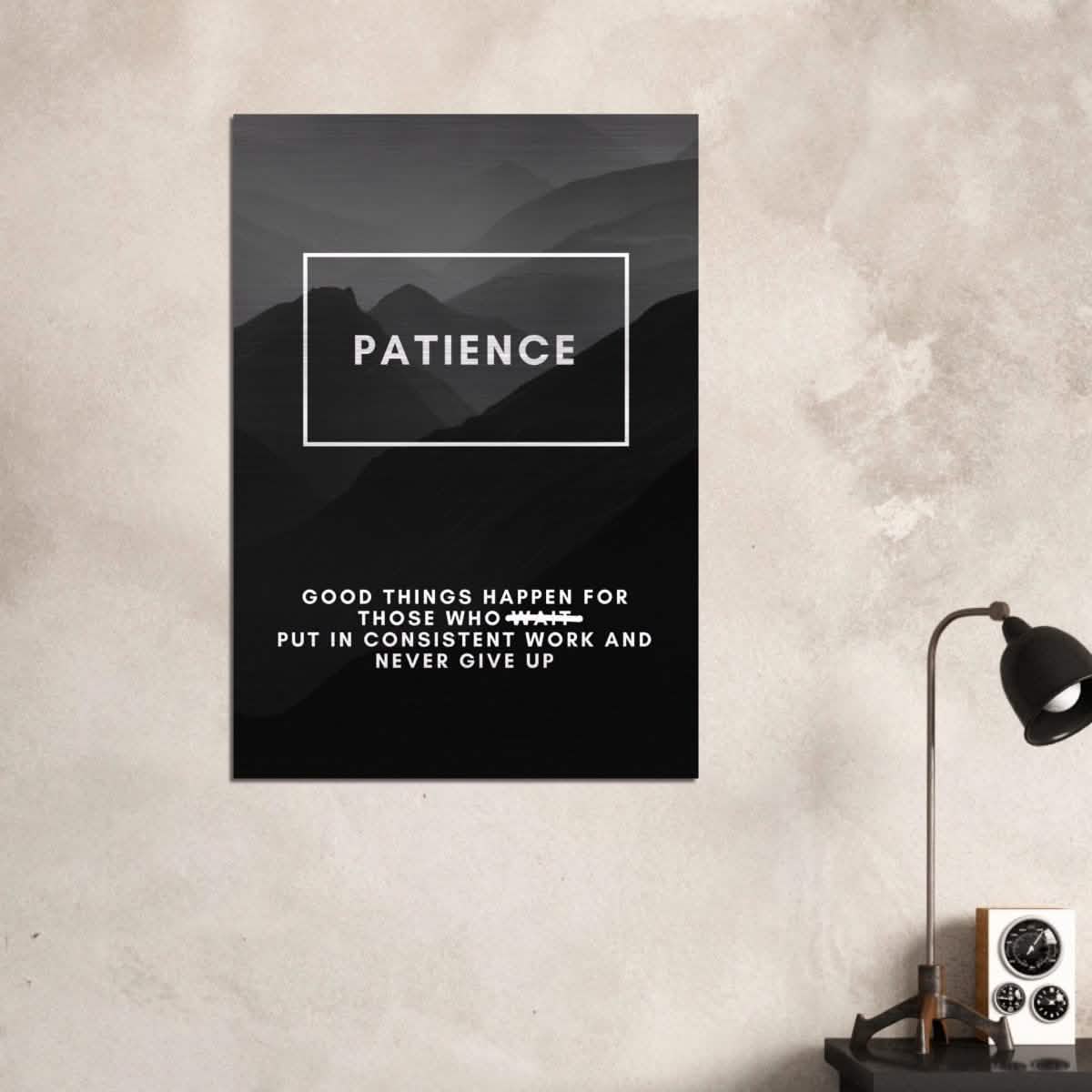 Da Vinci Motivational Wall Art | Patience - Brushed Aluminum Print - 70x100 cm / 28x40″ -