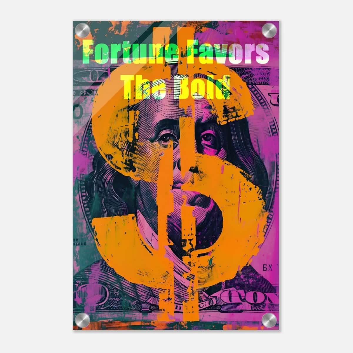 Da Vinci Motivational Wall art Print | Fortune favors the bold - Acrylic Print - 30x45 cm / 12x18″ -