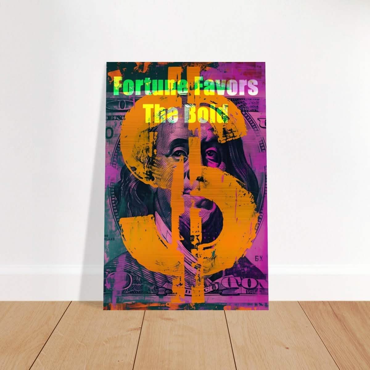 Da Vinci Motivational Wall art Print | Fortune favors the bold - Brushed Aluminum Print - 30x45 cm / 12x18″ -