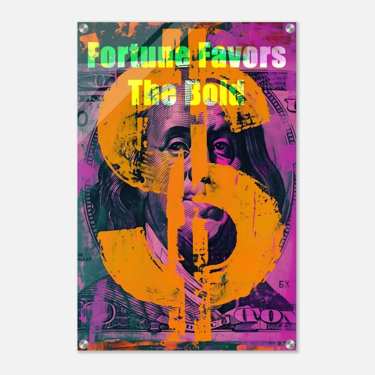 Da Vinci Motivational Wall art Print | Fortune favors the bold - Acrylic Print - 30x45 cm / 12x18″ -