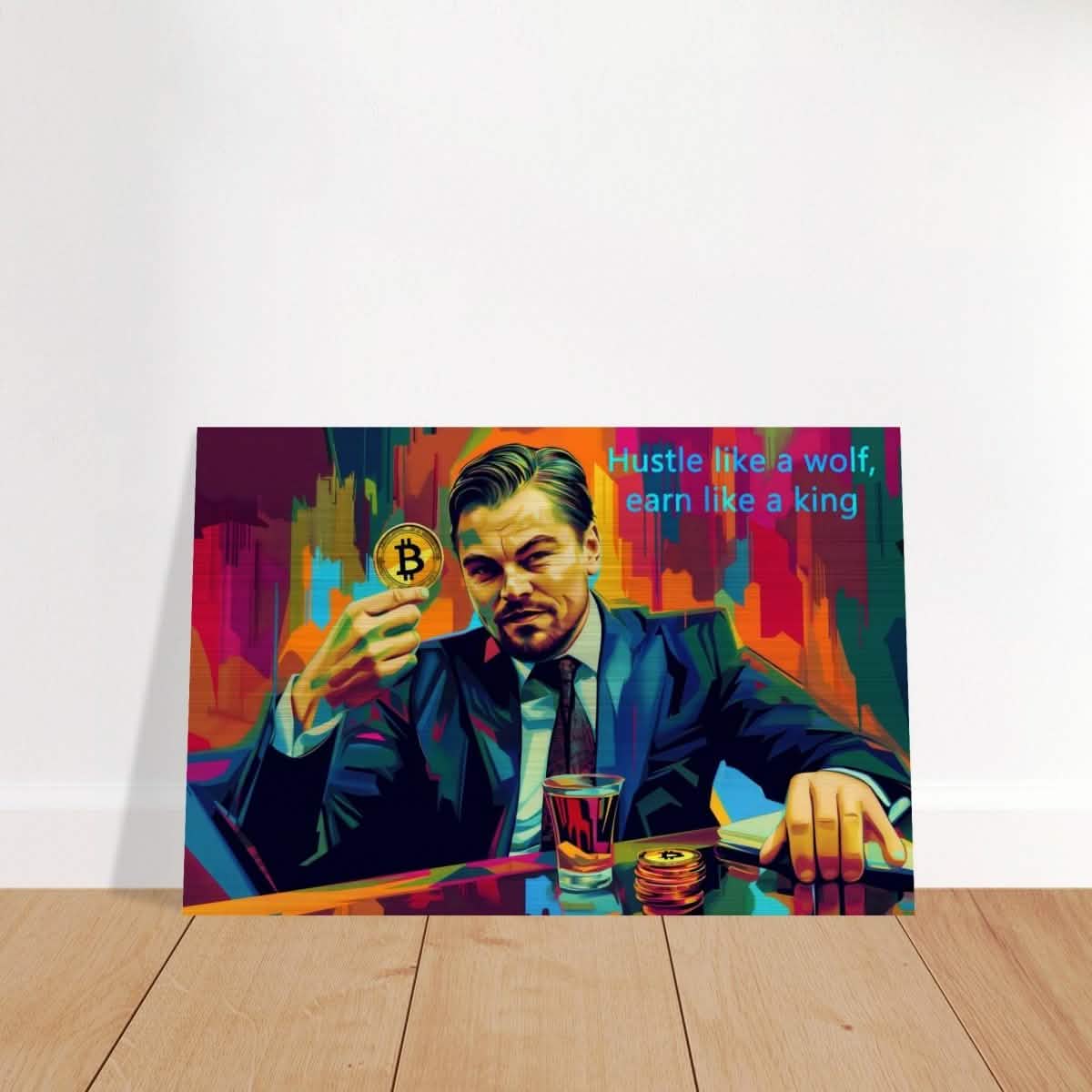 Da Vinci Motivational Wall art Print | Hustle like a wolf - Brushed Aluminum Print - 30x45 cm / 12x18″ -