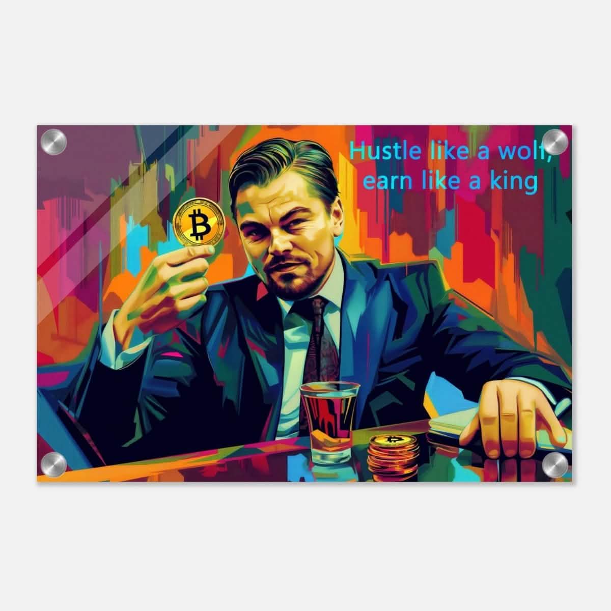Da Vinci Motivational Wall art Print | Hustle like a wolf - Acrylic Print - 30x45 cm / 12x18″ -