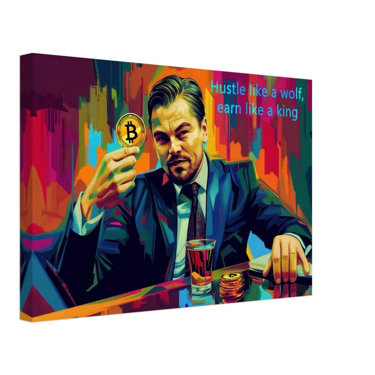 Da Vinci Motivational Wall art Print | Hustle like a wolf - Canvas - 30x45 cm / 12x18″ -