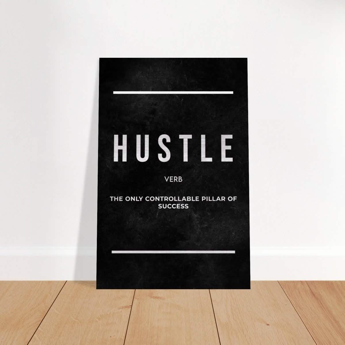 Da Vinci Motivational Wall art Print | Hustle - Brushed Aluminum Print - 30x45 cm / 12x18″ -